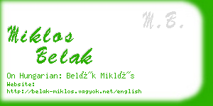 miklos belak business card